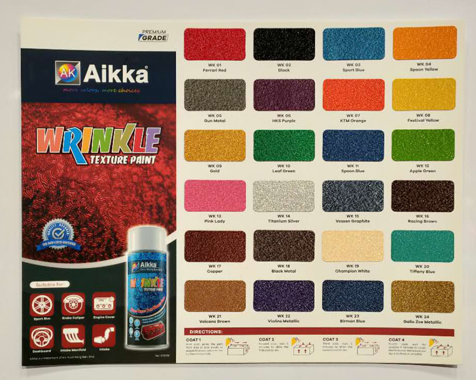 Aikka WRINKLE PAINT COLOUR CARD